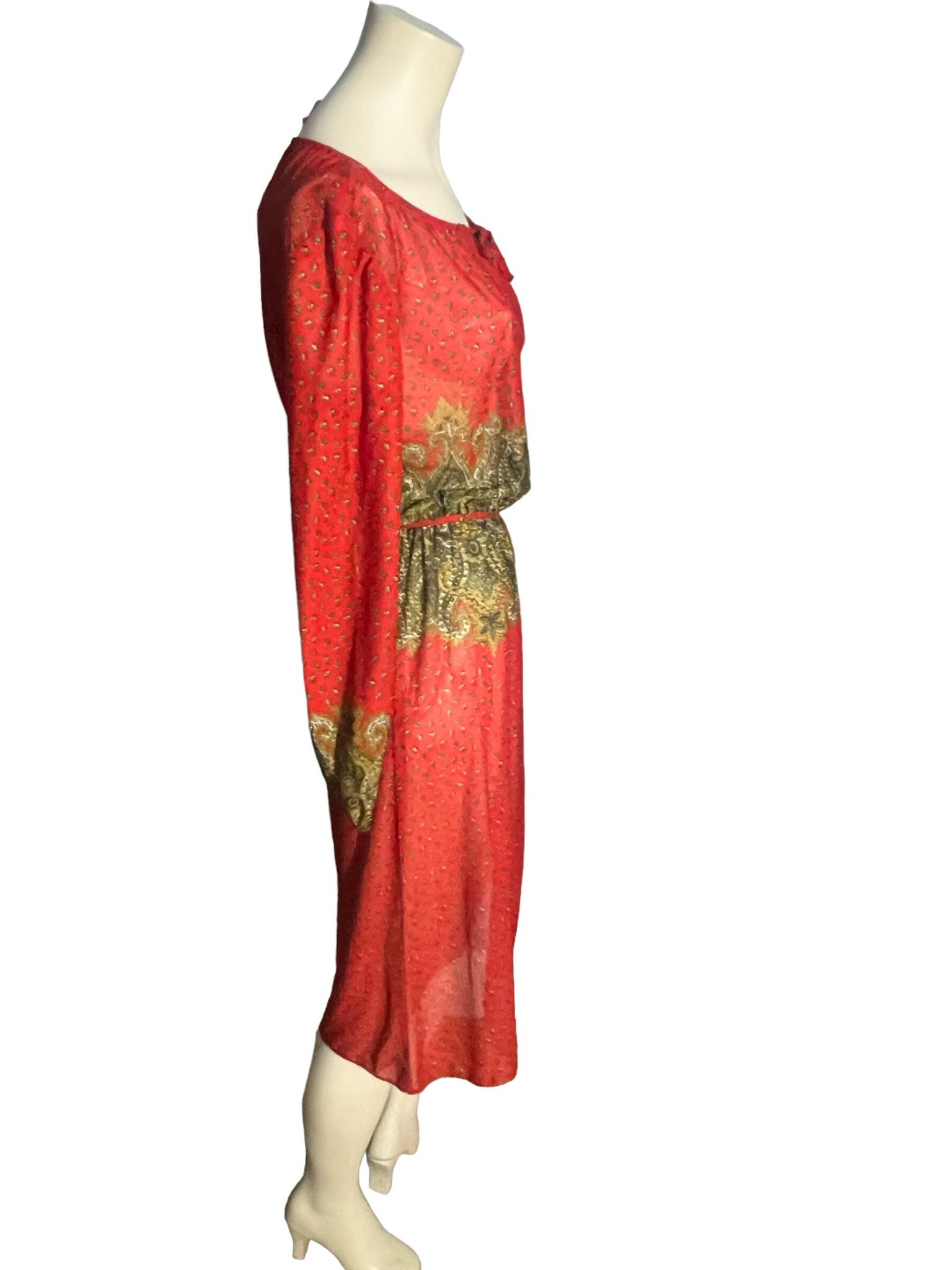 Vintage 70's paisley dress Amy Deb sz 12 M
