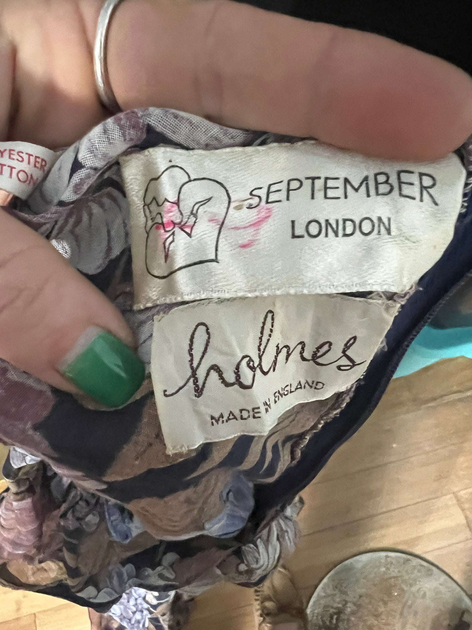 Vintage 70's September London Holmes cape dress S M