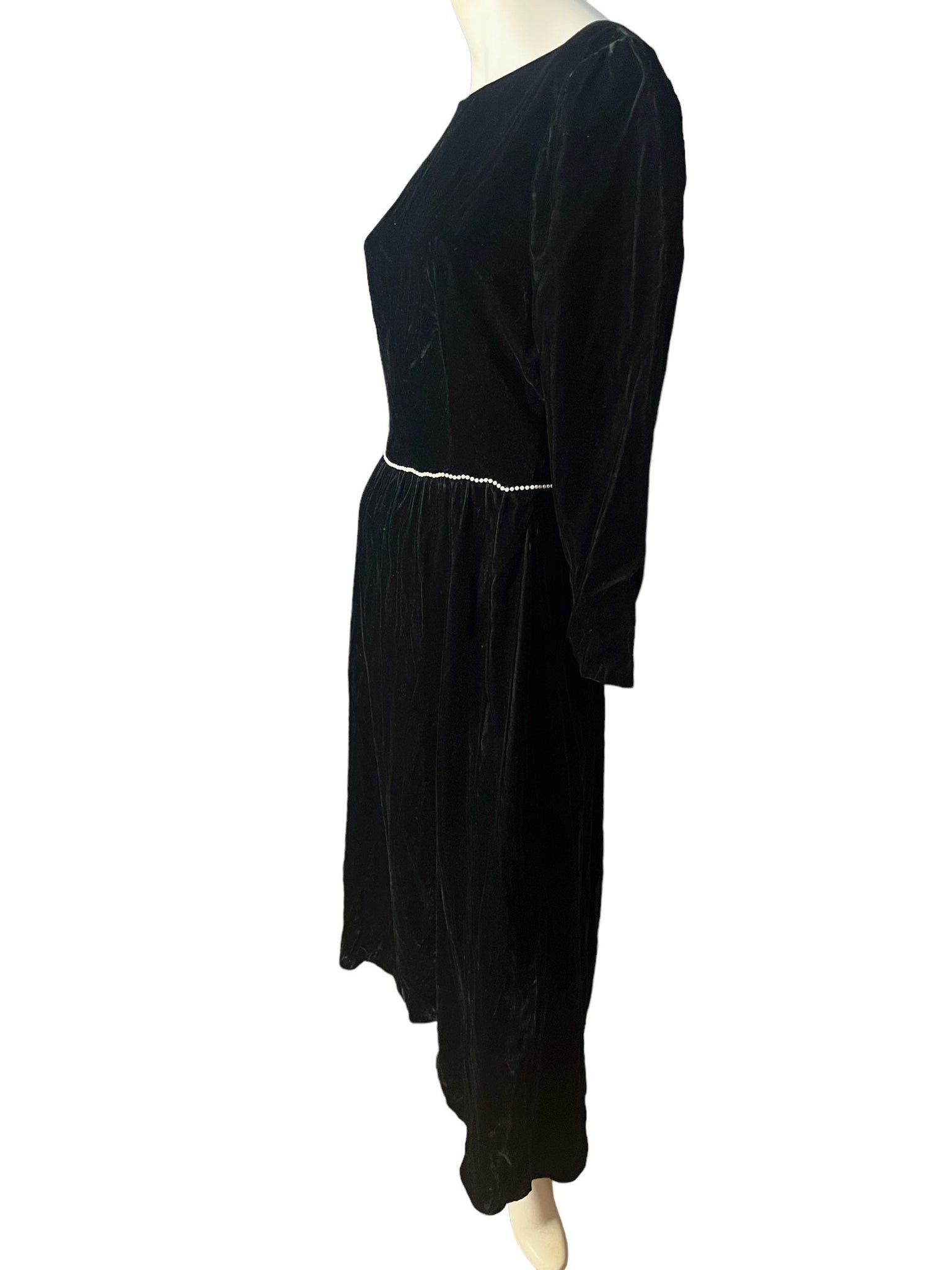 Vintage Lanz black velvet dress S party