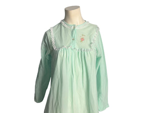 Vintage 80's Katz green flannel nightgown S