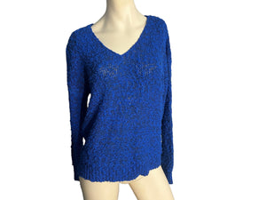 Vintage 80's blue pullover sweater L 40 Alyssa Brooke