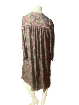 Vintage 70's paisley caftan dress S M