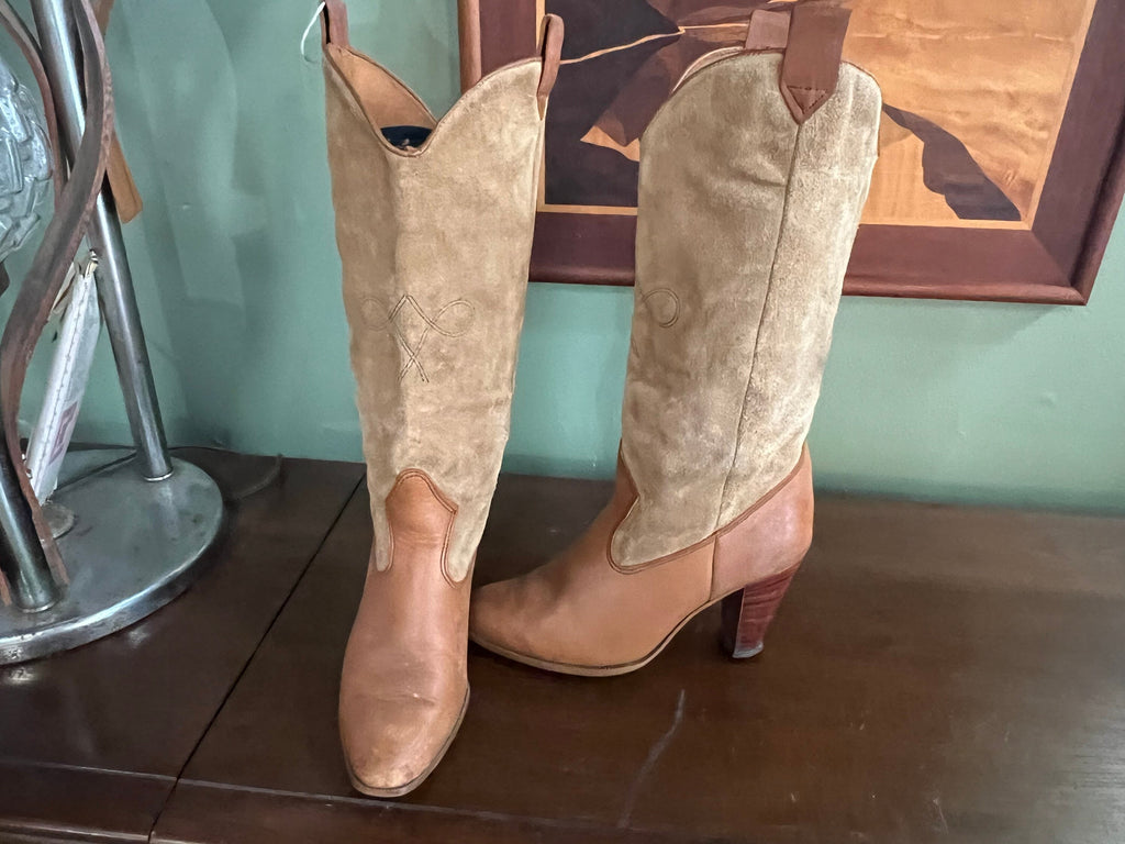 Vintage 70's Air Step western cowboy boots stacked heel 8.5 M