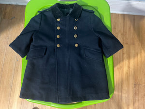 Vintage navy 50's wool kids girls coat Shatnez-Free