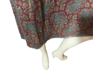 Vintage 70's paisley caftan dress S M