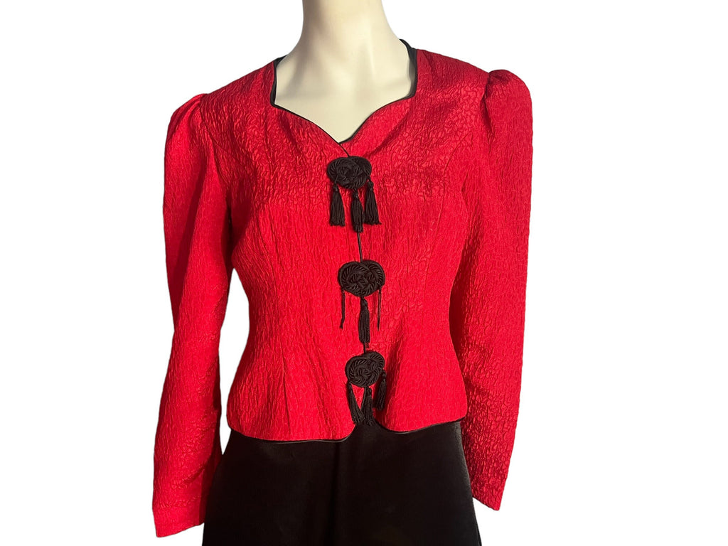 Vintage 80's Mary Anne Sinclair red short jacket 4 S