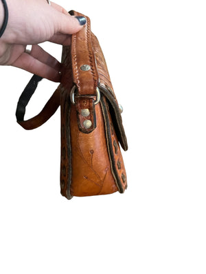 Vintage 70's leather tooled purse
