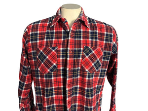 Vintage red plaid flannel shirt M Maison Blanche