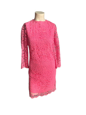 Vintage pink lace 60's dress S handmade