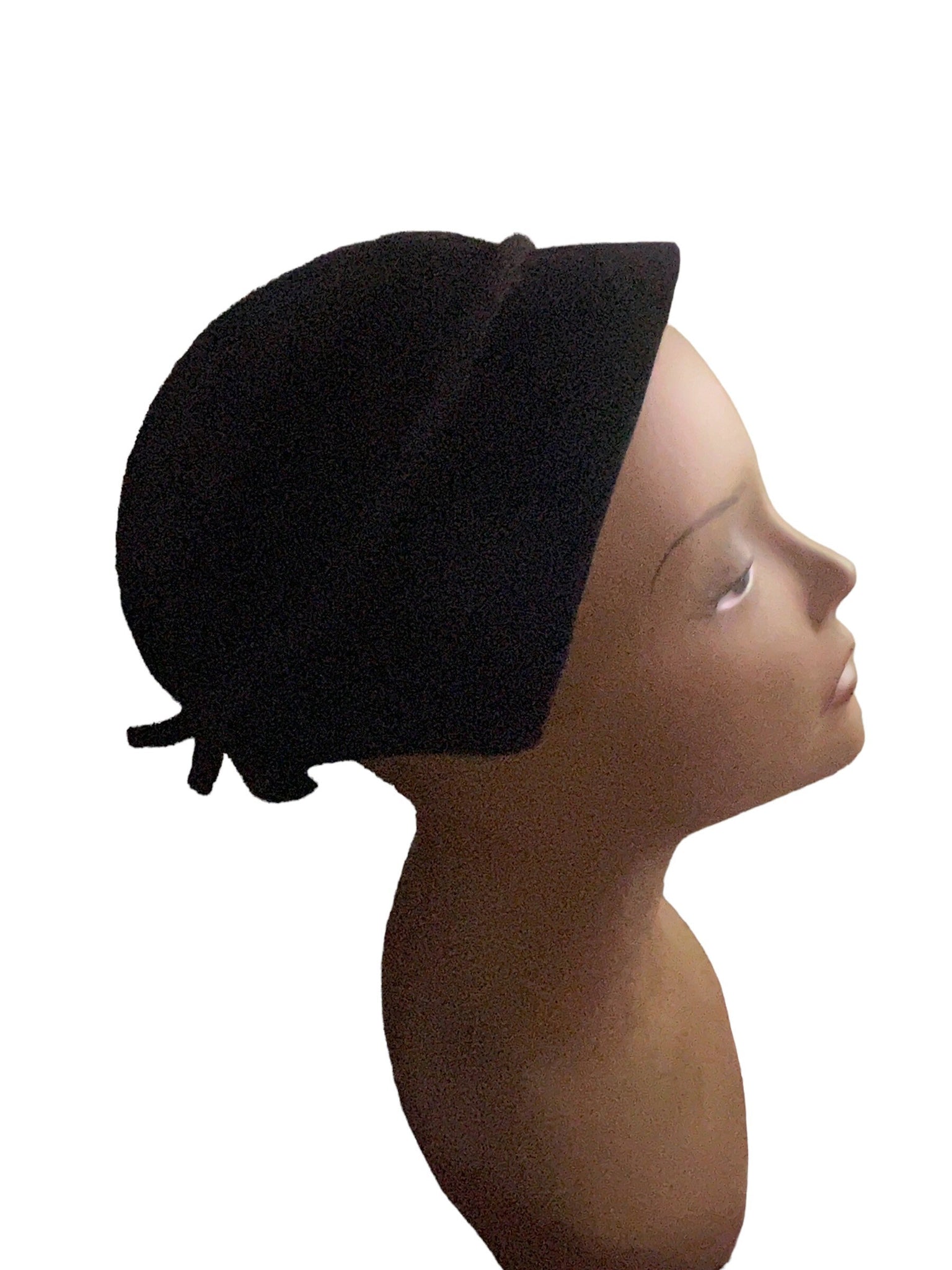 Vintage black 50's hat Christine sz 22