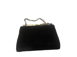 Vintage 60's black purse with rhinestones