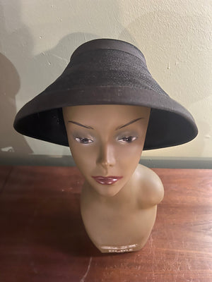 Vintage 50's straw hat black