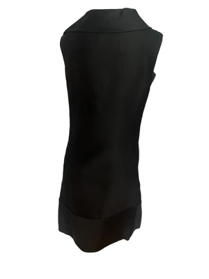 Vintage 60's Teal Traina black & rhinestone sheath dress M