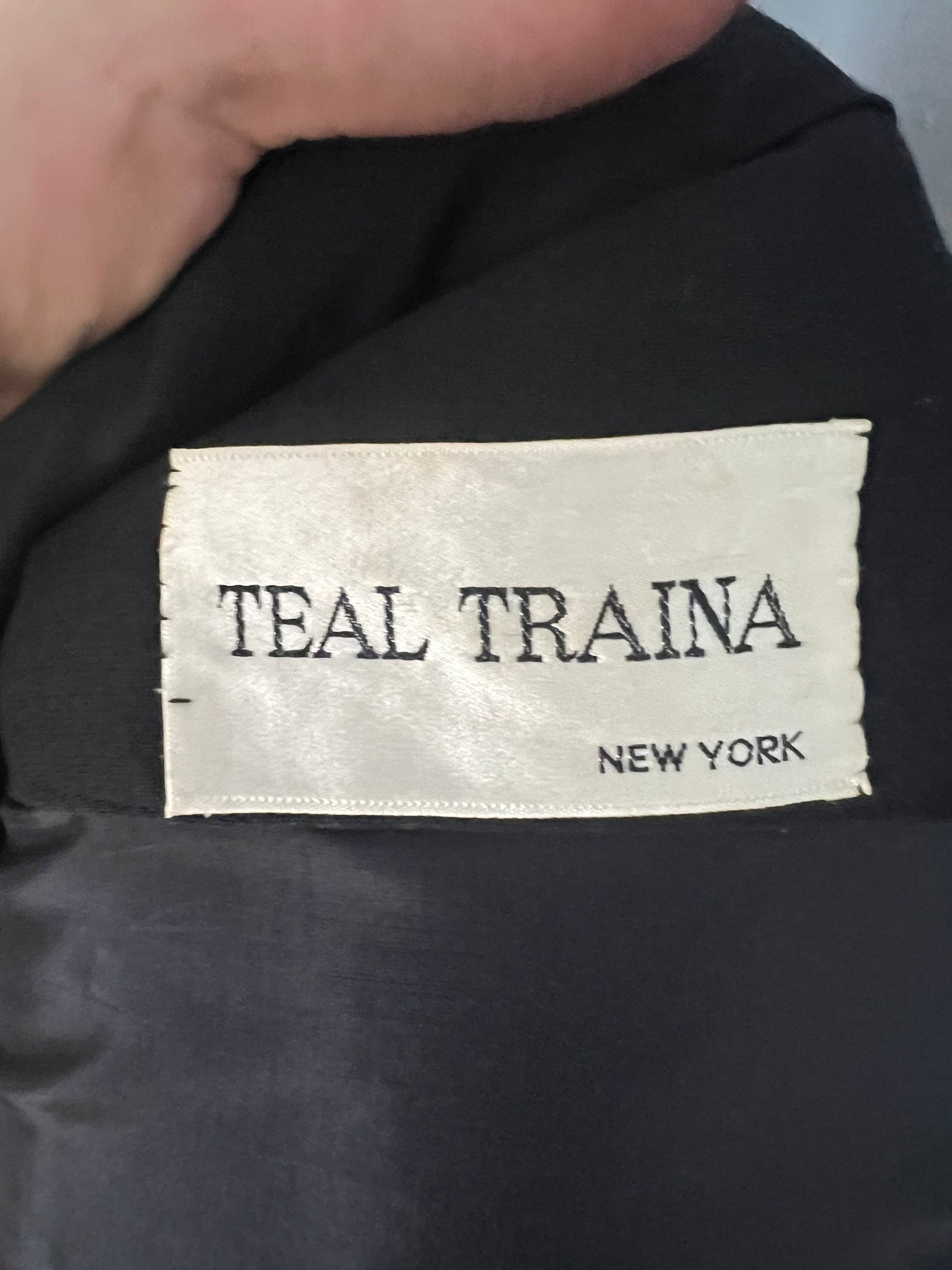 Vintage 60's Teal Traina black & rhinestone sheath dress M