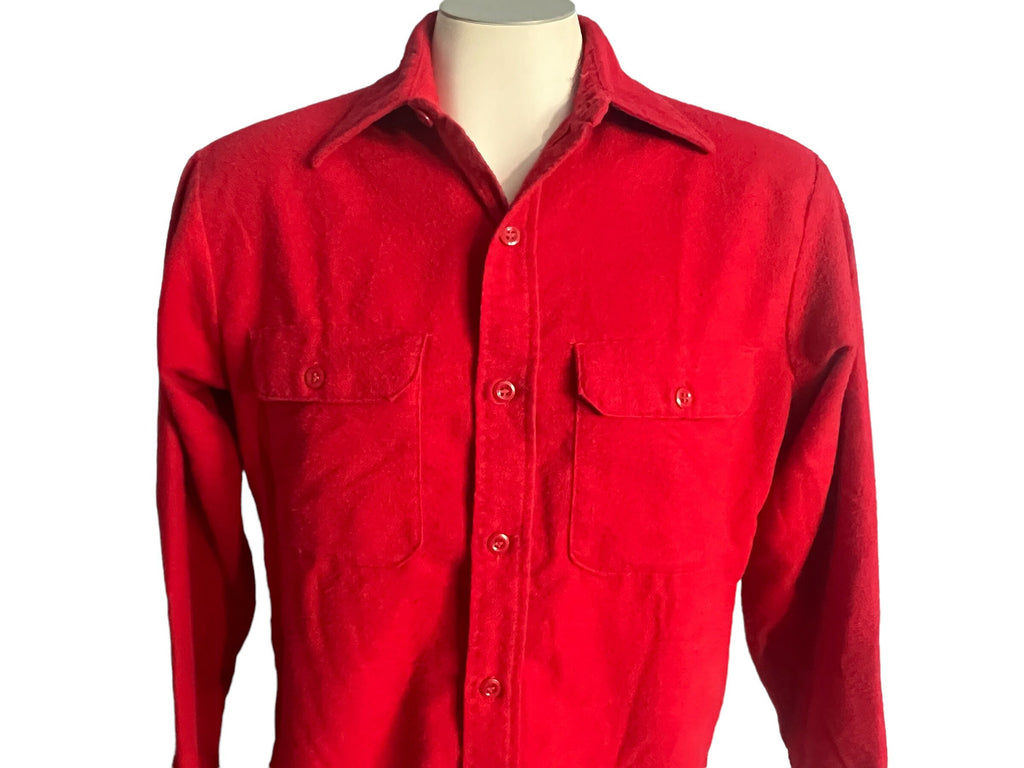 Vintage 70's red flannel shirt M