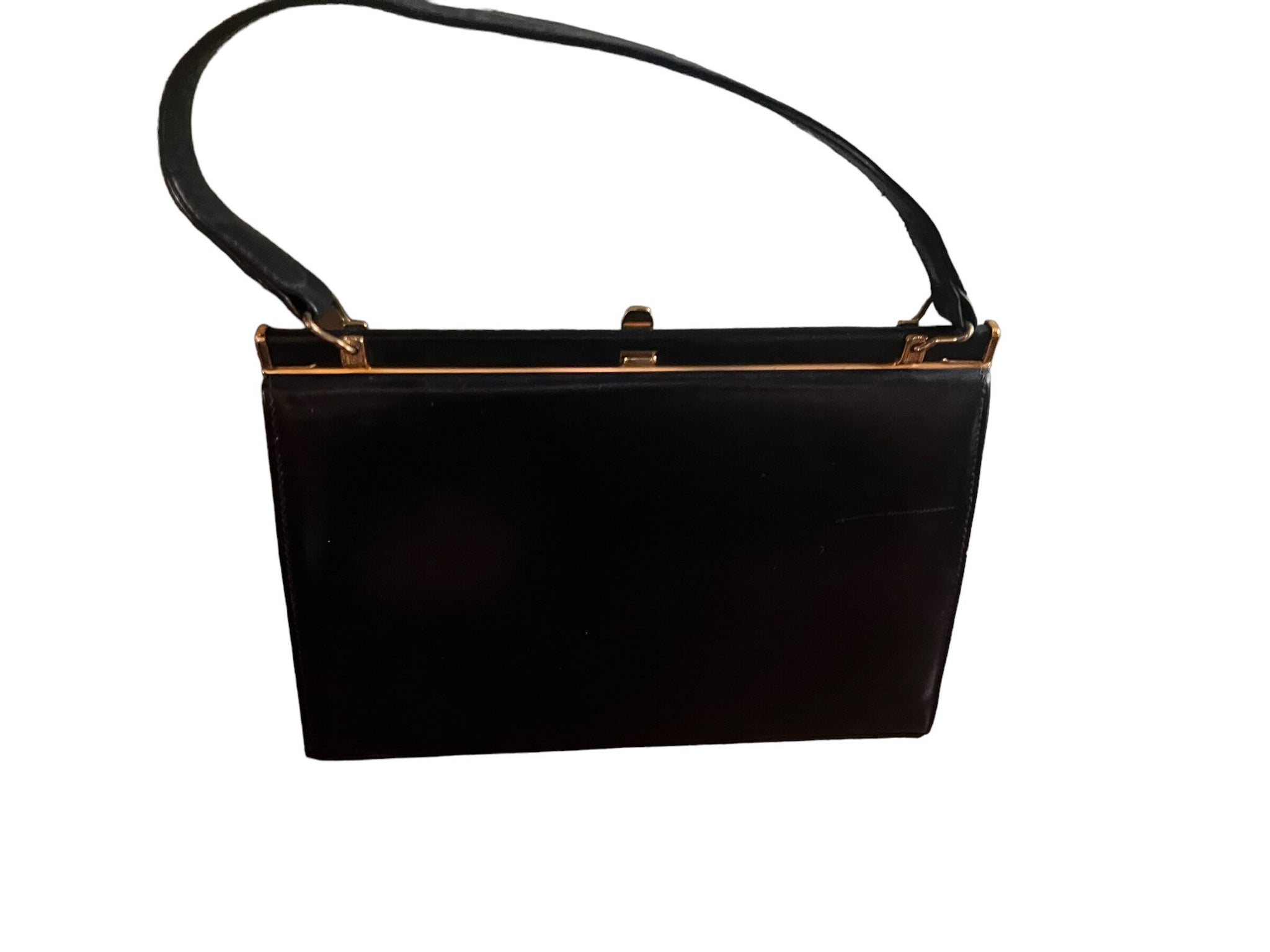 Vintage navy 60’s leather purse handbag