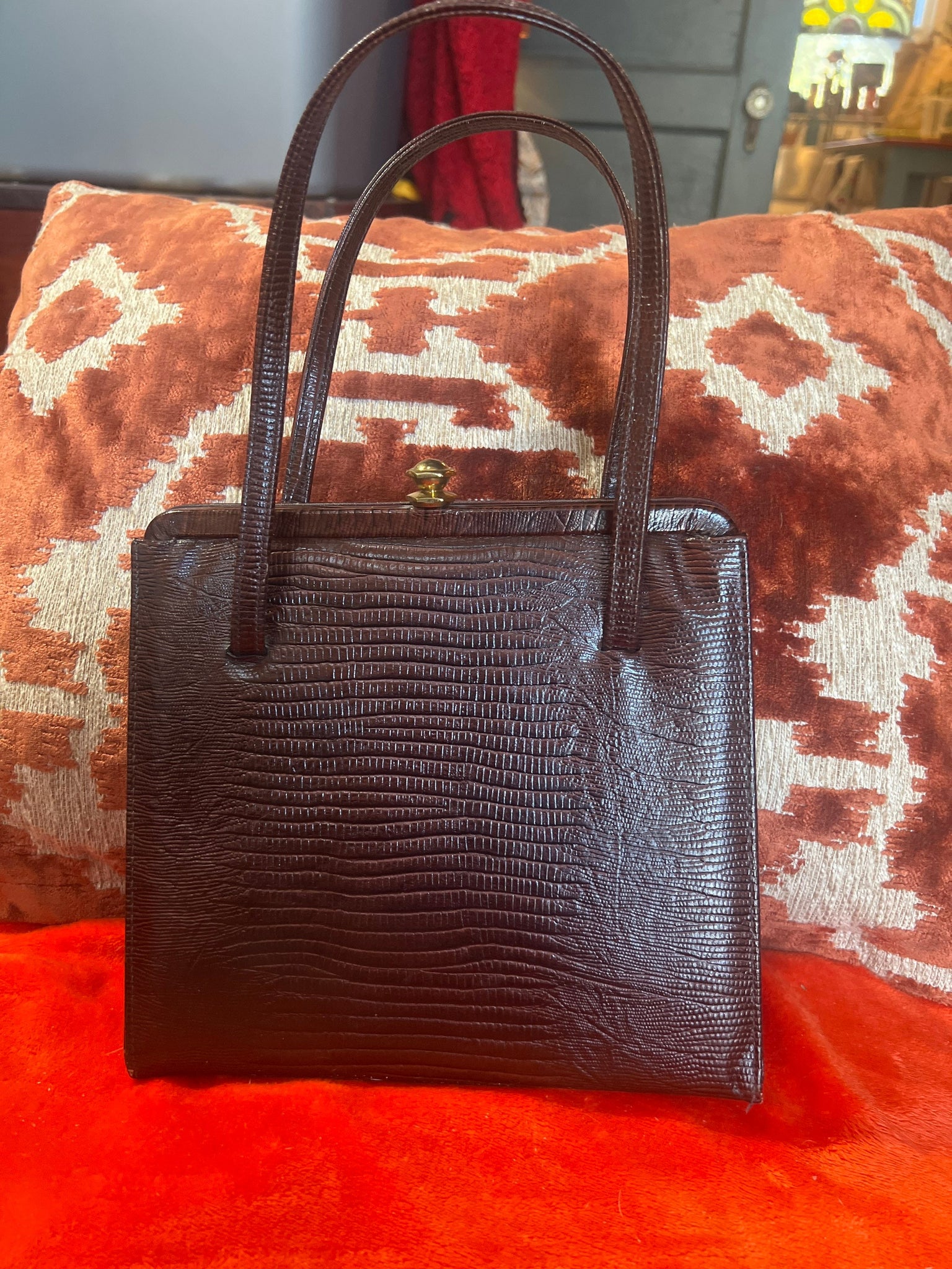 Vintage 60's brown purse handbag