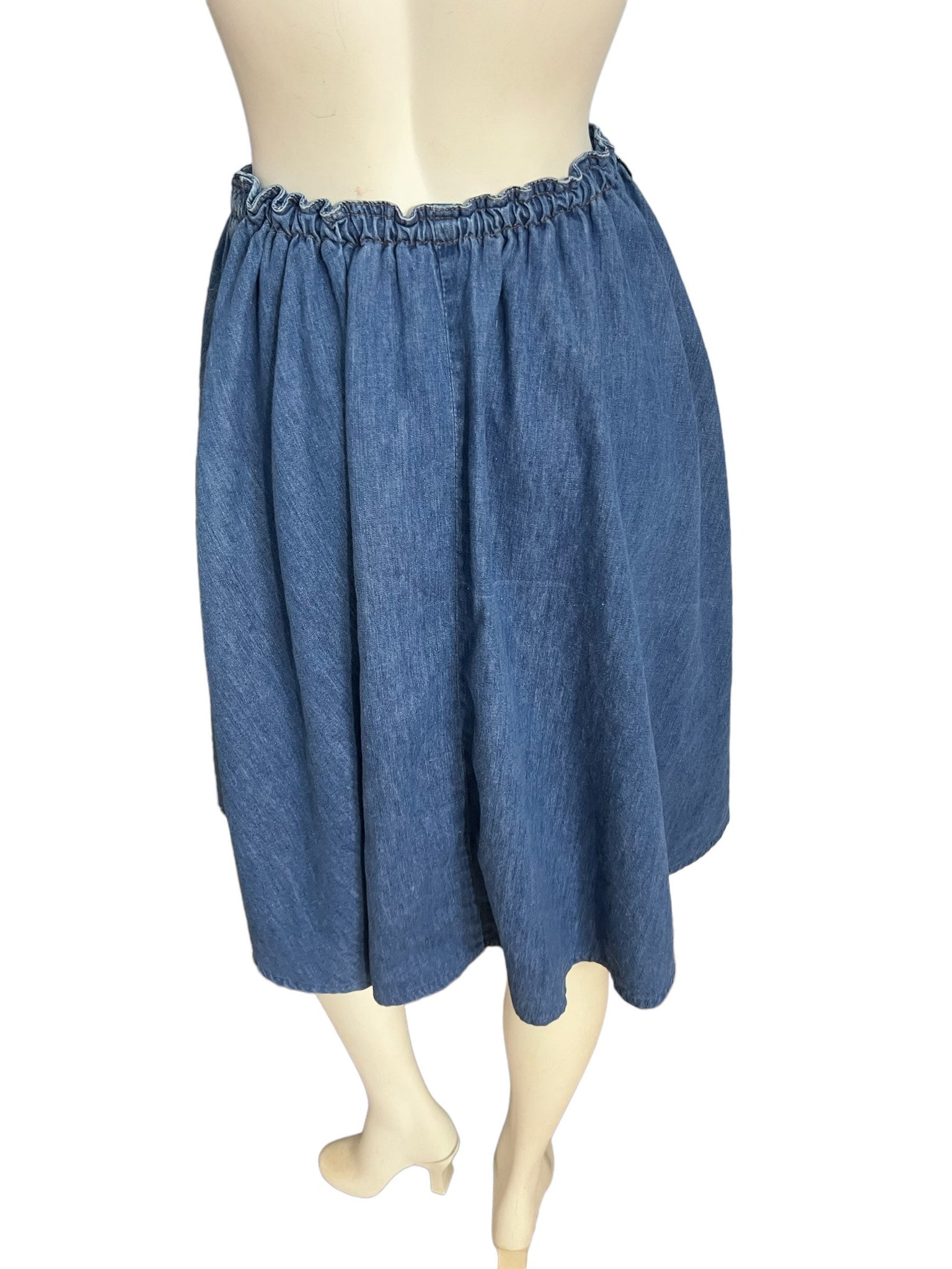 Vintage 80's full circle jean skirt M