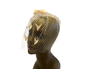 Vintage hat net with velvet bow