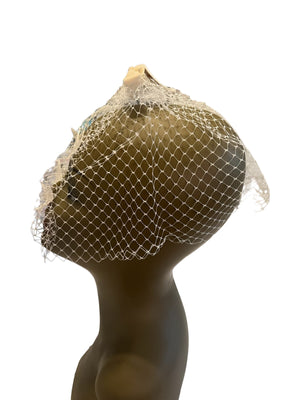 Vintage hat net with velvet bow