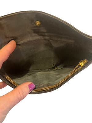 Vintage 40's black clutch purse