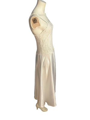 Vintage 80's white long nightgown L Cinema Exoile