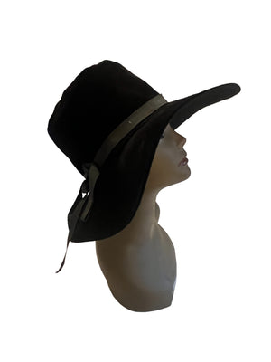 Vintage black velvet 60's wide brim hat Laurie Novel