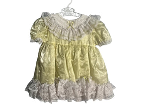 Vintage yellow frilly baby dress 18 month Allie Wade