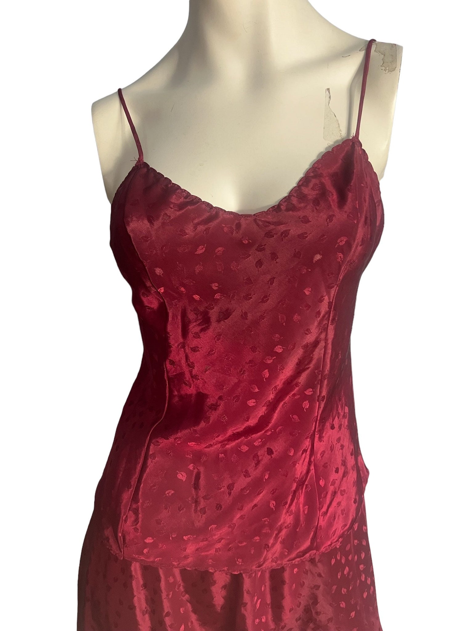 Vintage maroon camisole slip lingerie set Deena S