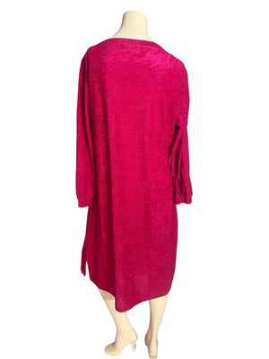 Vintage 70's hot pink terry dress L XL