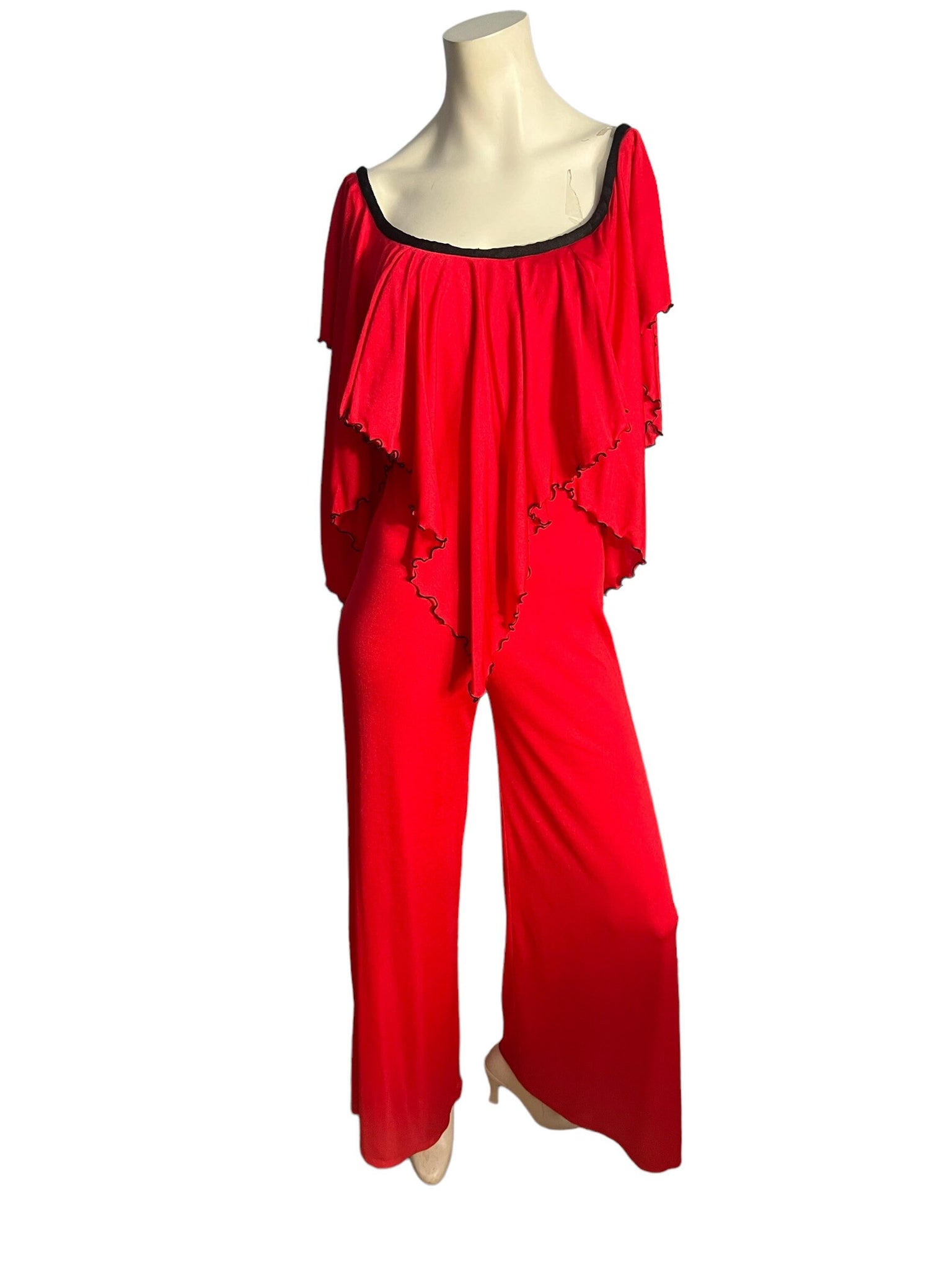 Vintage 70's red bellbottom jumpsuit M