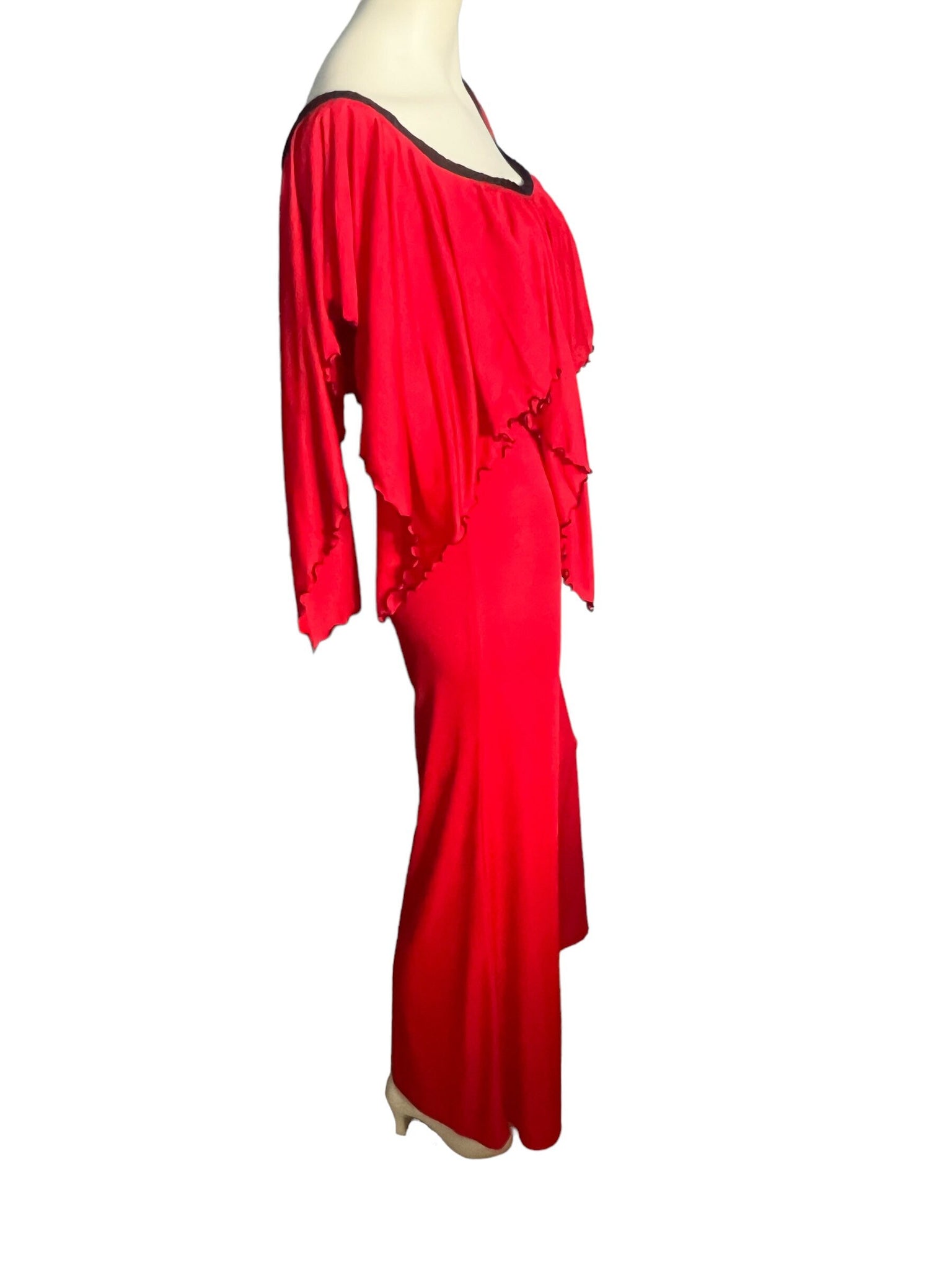 Vintage 70's red bellbottom jumpsuit M