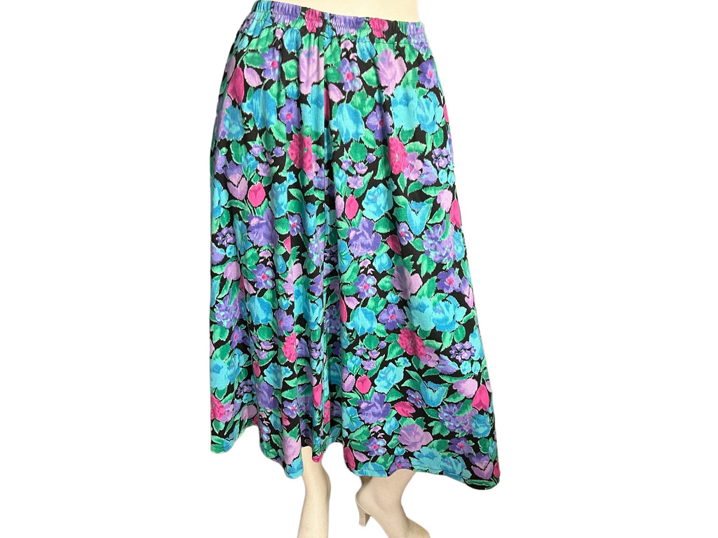 Vintage 1980's stretch floral skirt M