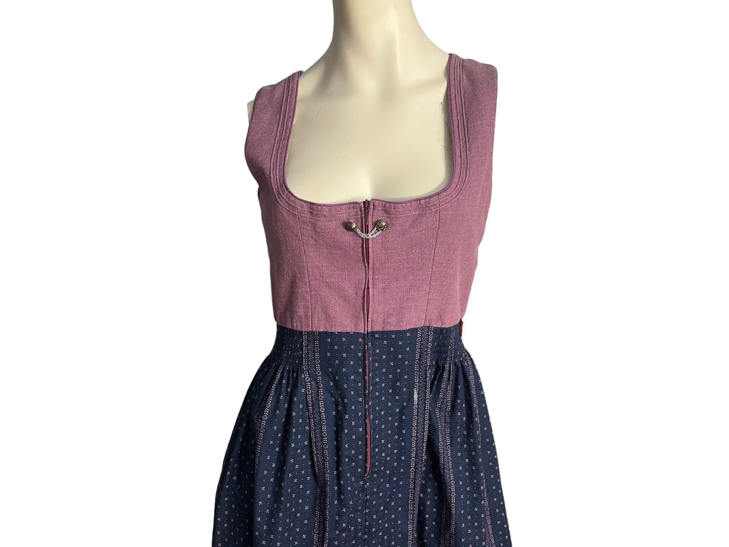 Vintage purple & blue dirndl dress M