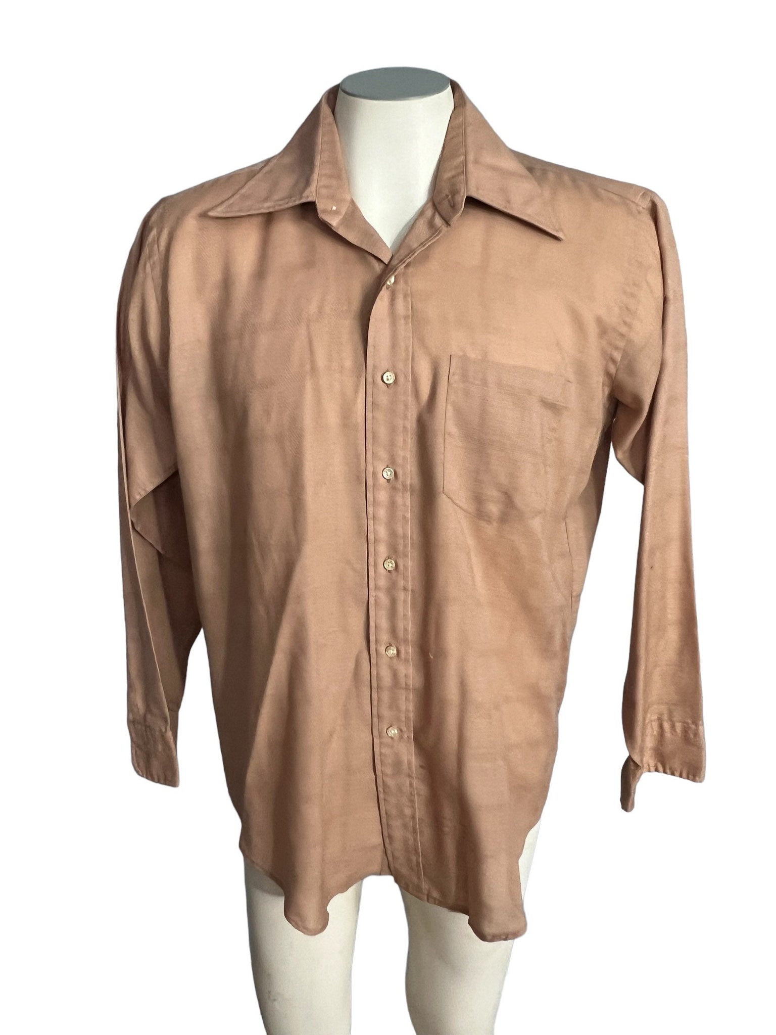 Vintage 70's brown men's dress shirt M