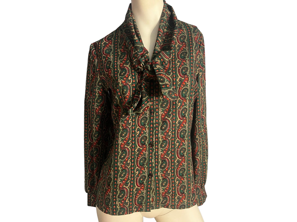 Vintage 70's paisley blouse shirt M