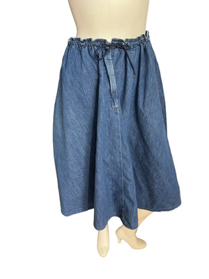 Vintage 80's full circle jean skirt M