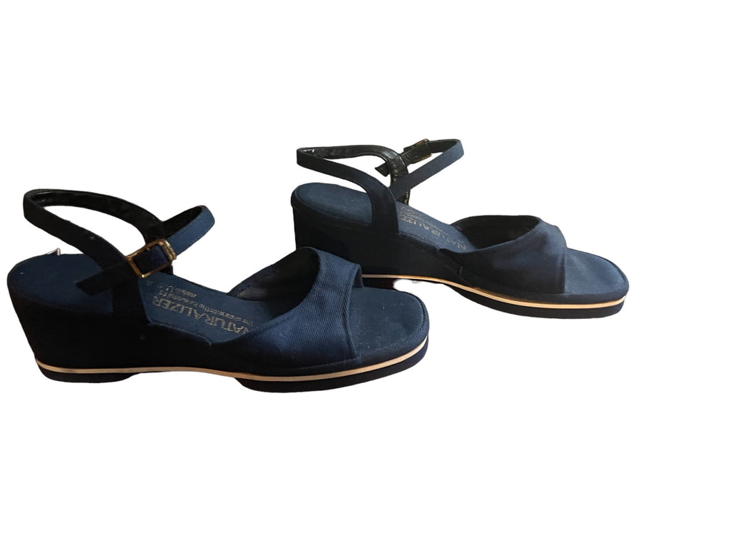 Vintage 70's blue Naturalizer sandal wedges 7.5 N