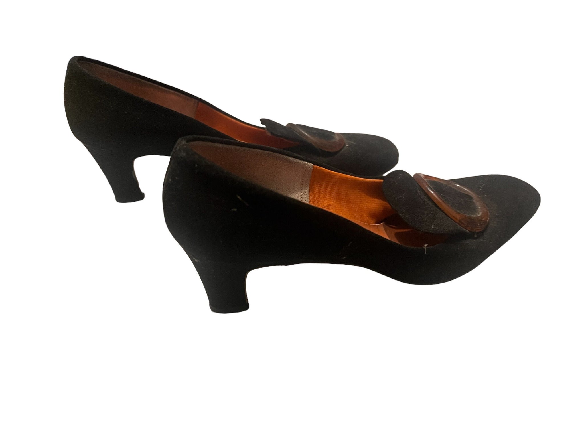 Vintage 50's black heels 7.5 AA Viva Americana
