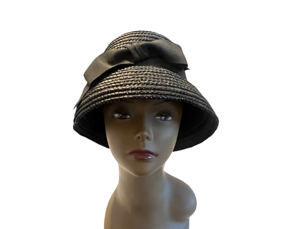 Vintage 60's black bucket hat