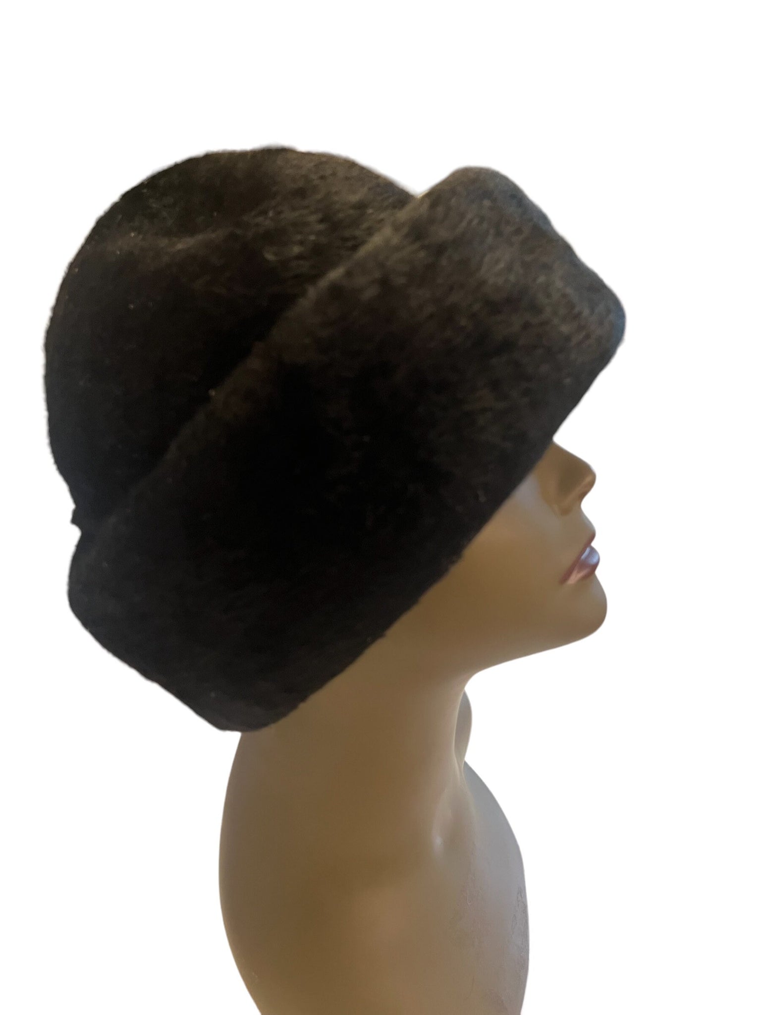 Vintage 60's black faux fur hat Shillito's
