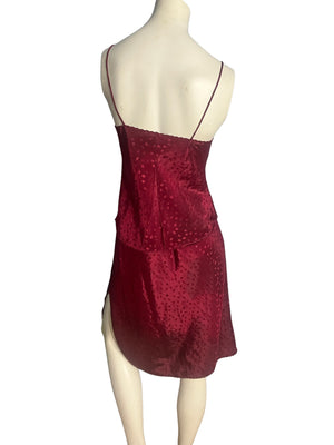 Vintage maroon camisole slip lingerie set Deena S