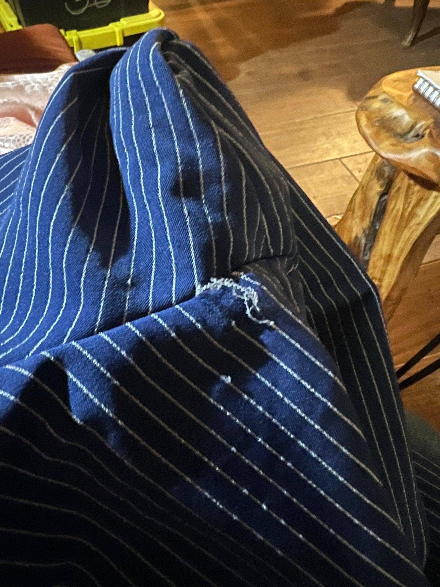 Vintage 70's overalls White Stag blue stripe M stirups