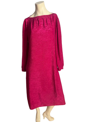 Vintage 70's hot pink terry dress L XL