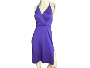 Vintage 70's purple Funky halter dress M