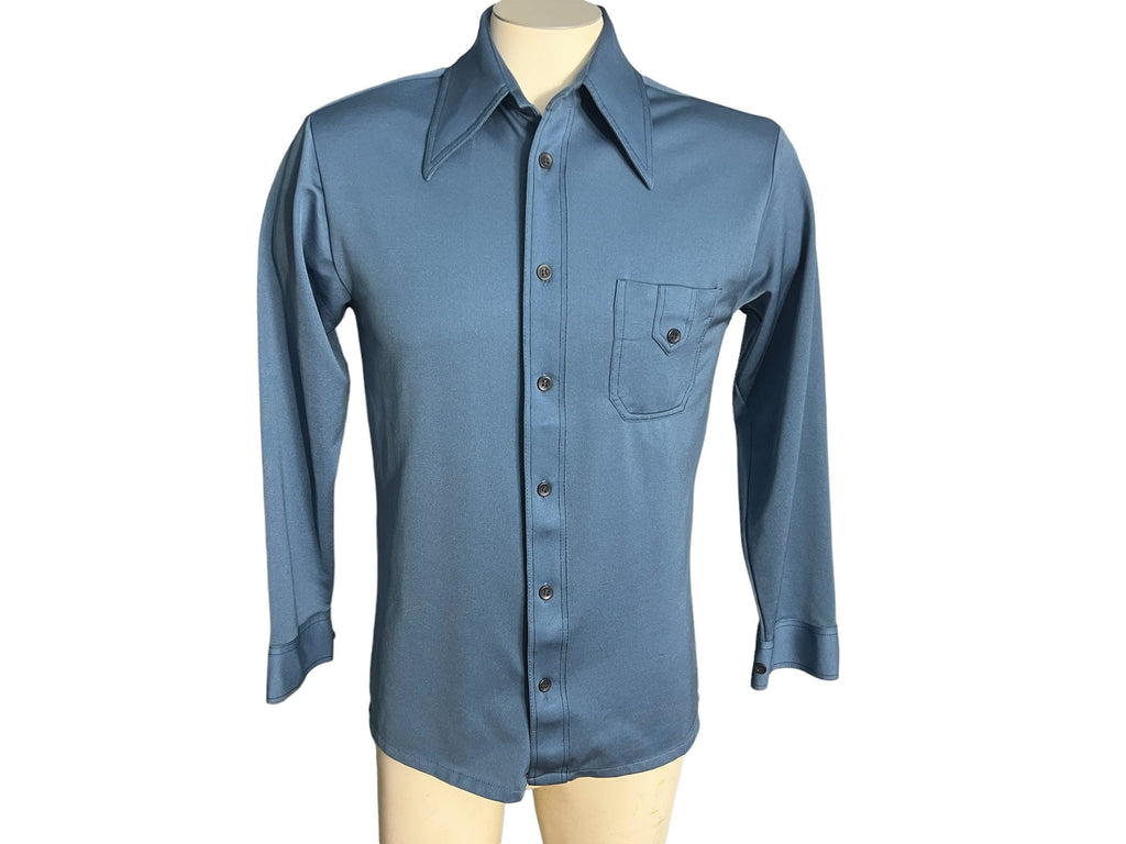 Vintage men's blue 70's shirt M King's Road