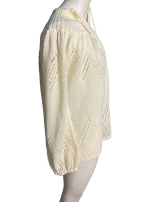 Vintage 70's organic white sweater L Arpe