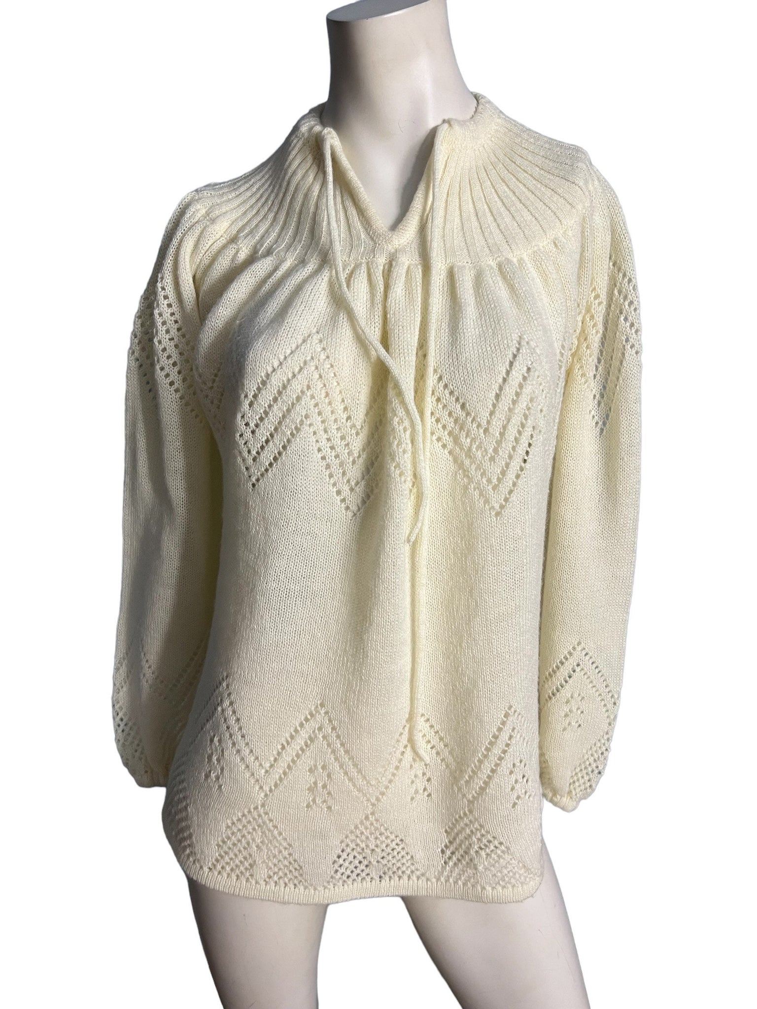 Vintage 70's organic white sweater L Arpe
