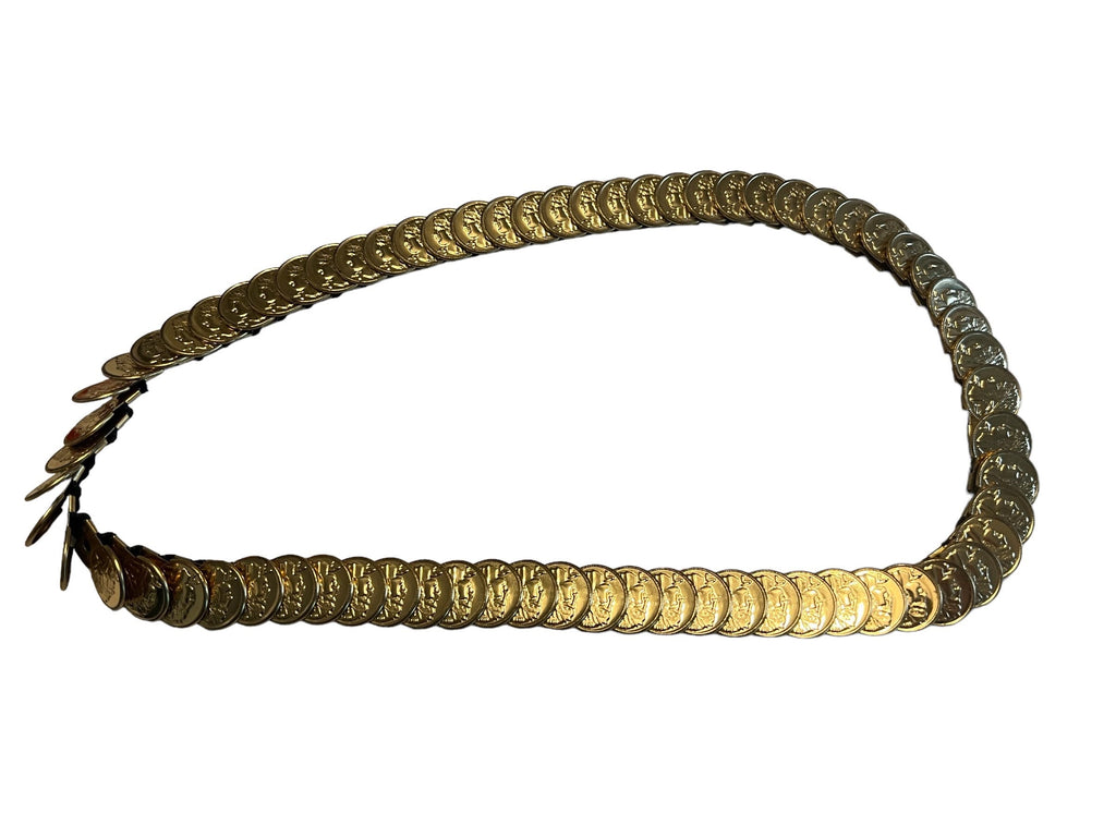 Vintage gold coin stretch belt