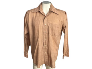 Vintage 70's brown men's dress shirt M